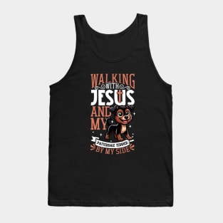 Jesus and dog - Patterdale Terrier Tank Top